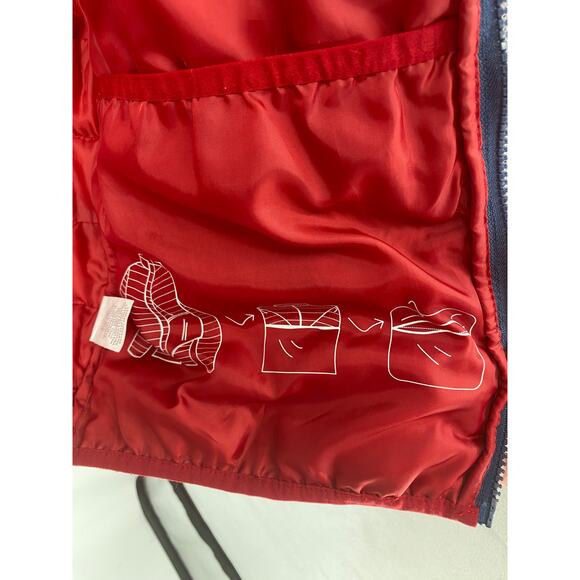 Swisstech Men 34-36 Blue Red Puffer Jacket Zip Packable Lightweight Coat FLAW - Picture 6 of 9